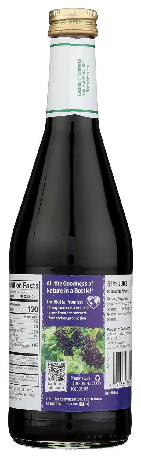 Biotta Naturals Elderberry Juice, 16.9 Ounce