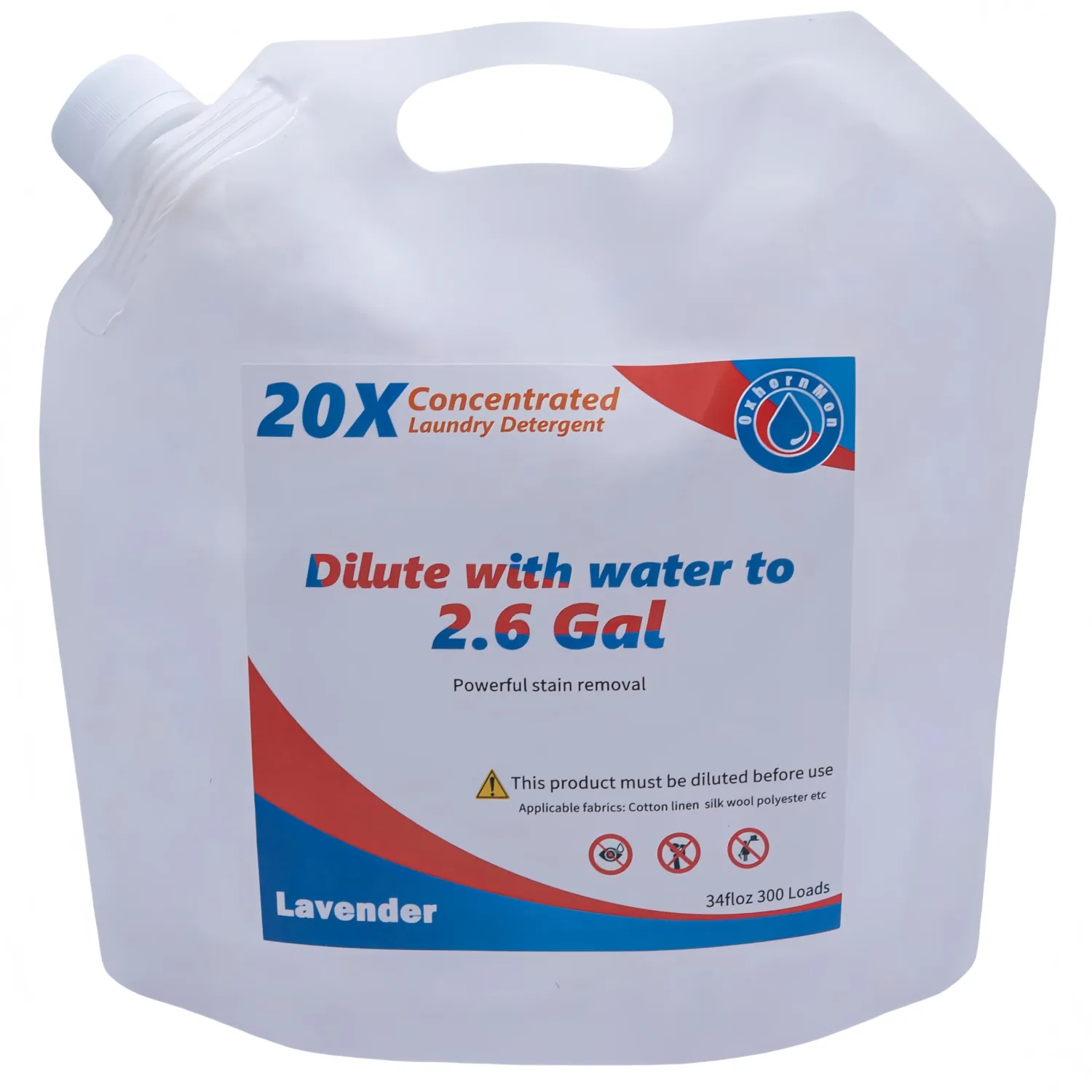 20X Ultra Concentrated Laundry Detergent Refill - 300 Loads | Makes 2.6 Gal,deep clean, HE Safe Home & Commercial Bulk