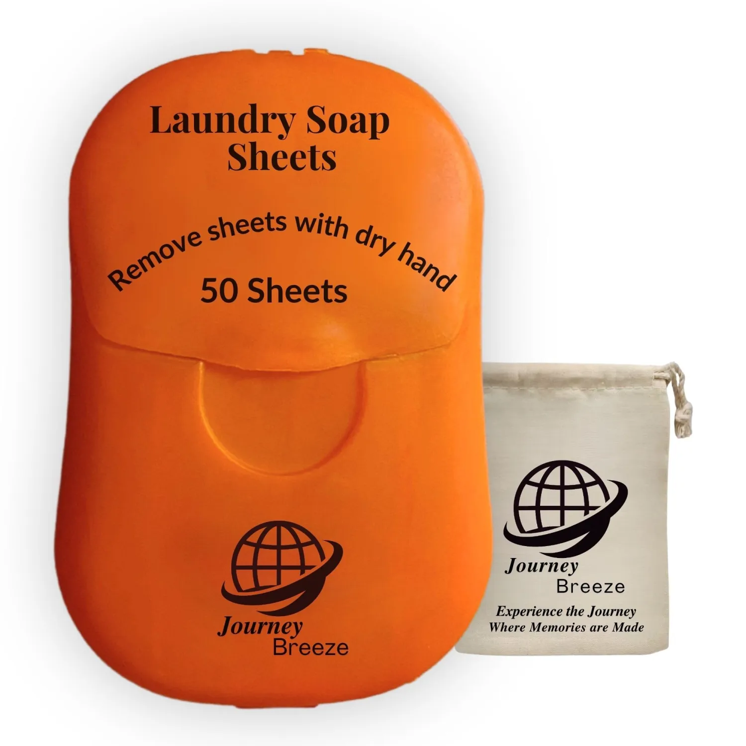 Travel Laundry Detergent Sheets + Canvas Bag, Great for Cruises, Camping, Glamping, Backpacking, Dorms, Hotel and Other Travel