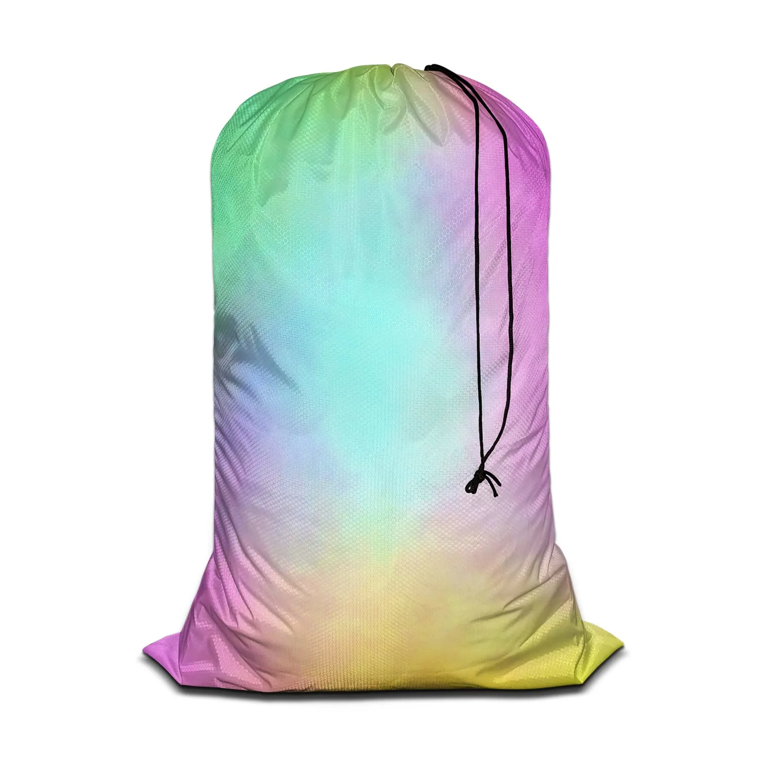 Swono Watercolor Rainbow Extra Large Huge Heavy Duty Oxford Cloth Laundry Storage Bag with Drawstring Closure, Clouds Beautiful Dye Gradient Art Laundry Bag, Machine Washable, Colorful