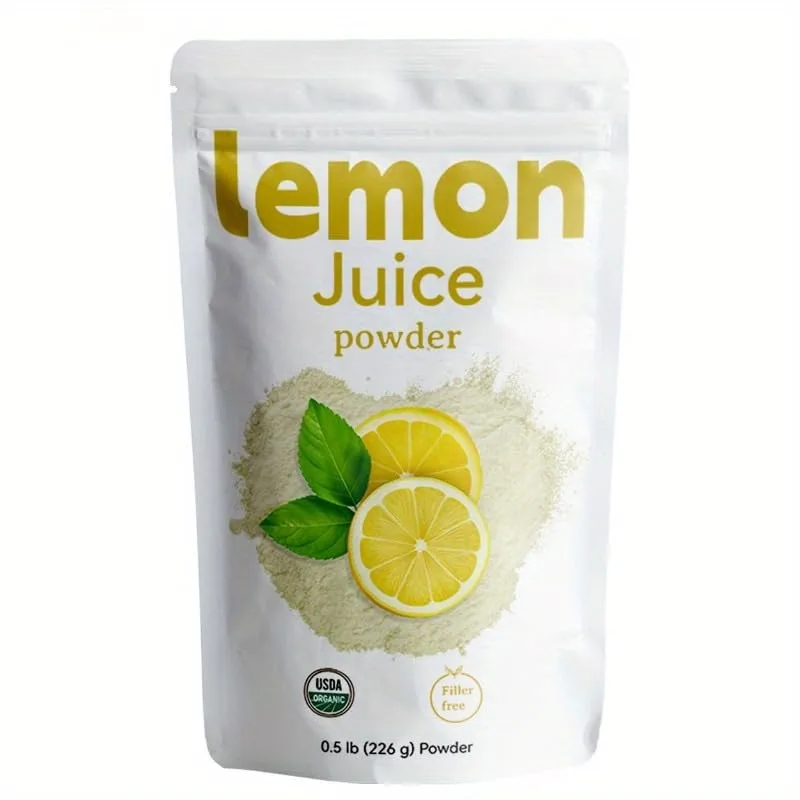 (226g，0.5Lbs）,Organic Lemon Juice powder, Natural Fruit Powder, Cold Pressed Lemons Source, No Sugar & Additives, Great Flavor for Drinks, Smoothie