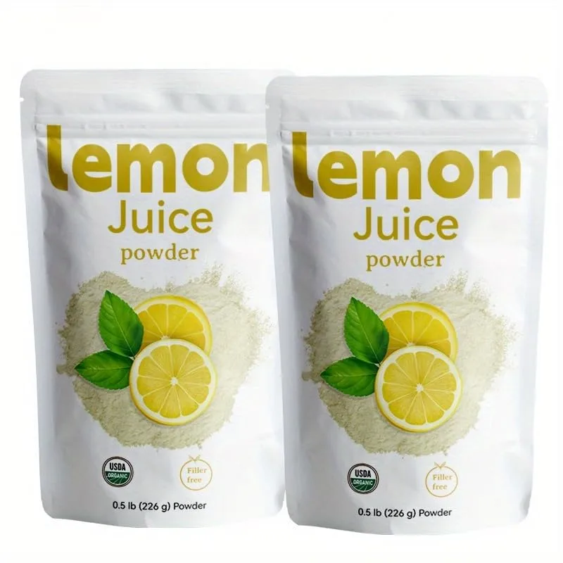 (226g，2pack）,Organic Lemon Juice powder, Natural Fruit Powder, Cold Pressed Lemons Source, No Sugar & Additives, Great Flavor for Drinks, Smoothie