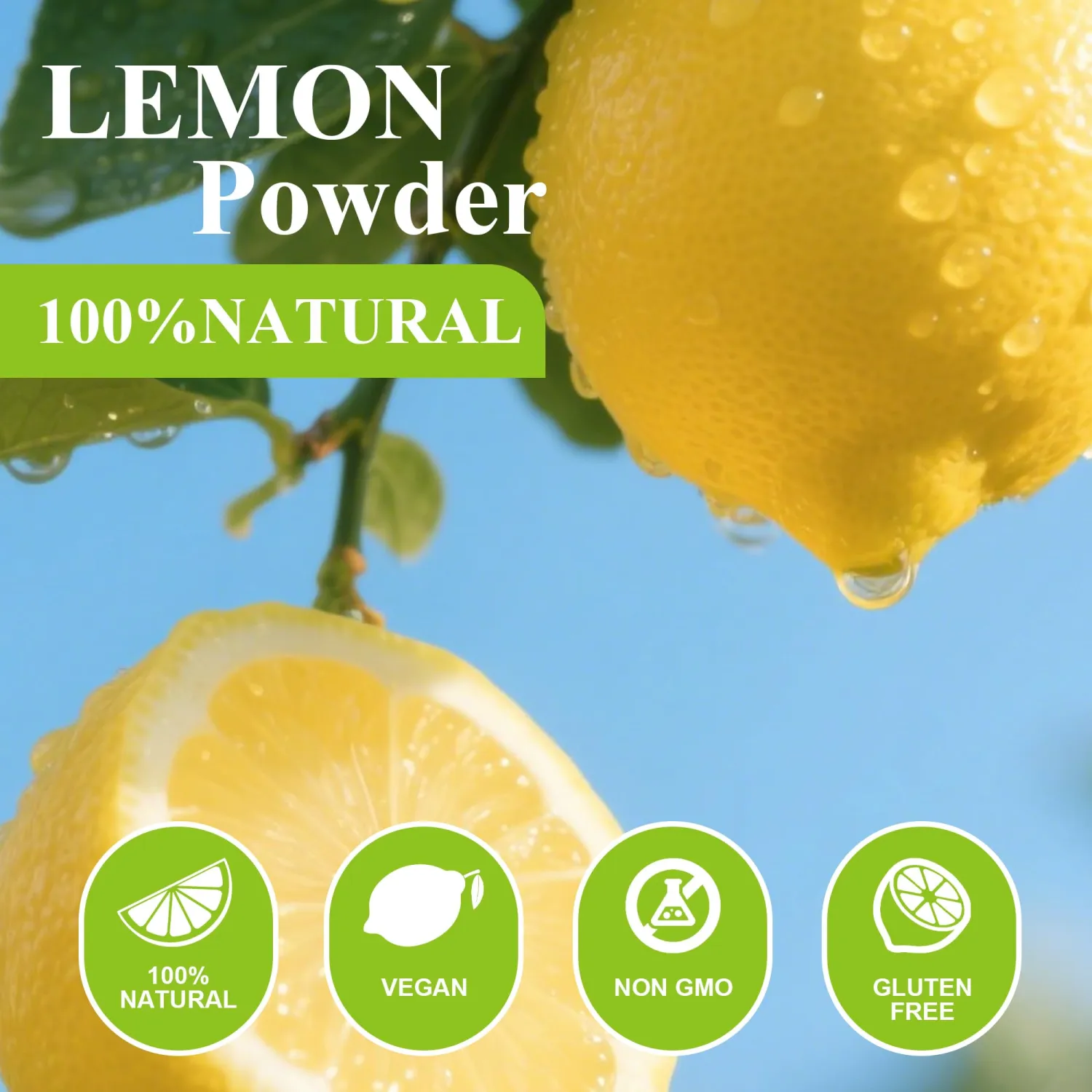 (226g，2pack）,Organic Lemon Juice powder, Natural Fruit Powder, Cold Pressed Lemons Source, No Sugar & Additives, Great Flavor for Drinks, Smoothie