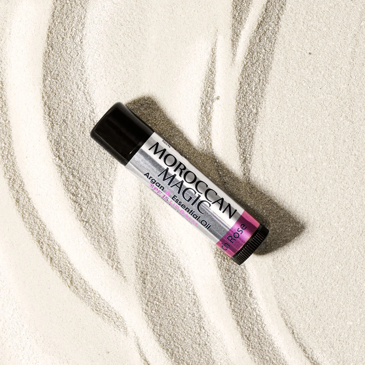 Moroccan Magic Beach Rose SPF 15 Lip Balm - Rose Vanilla | Argan Oil & Essential Oils | Family Owned | Cruelty Free | 2 Pack