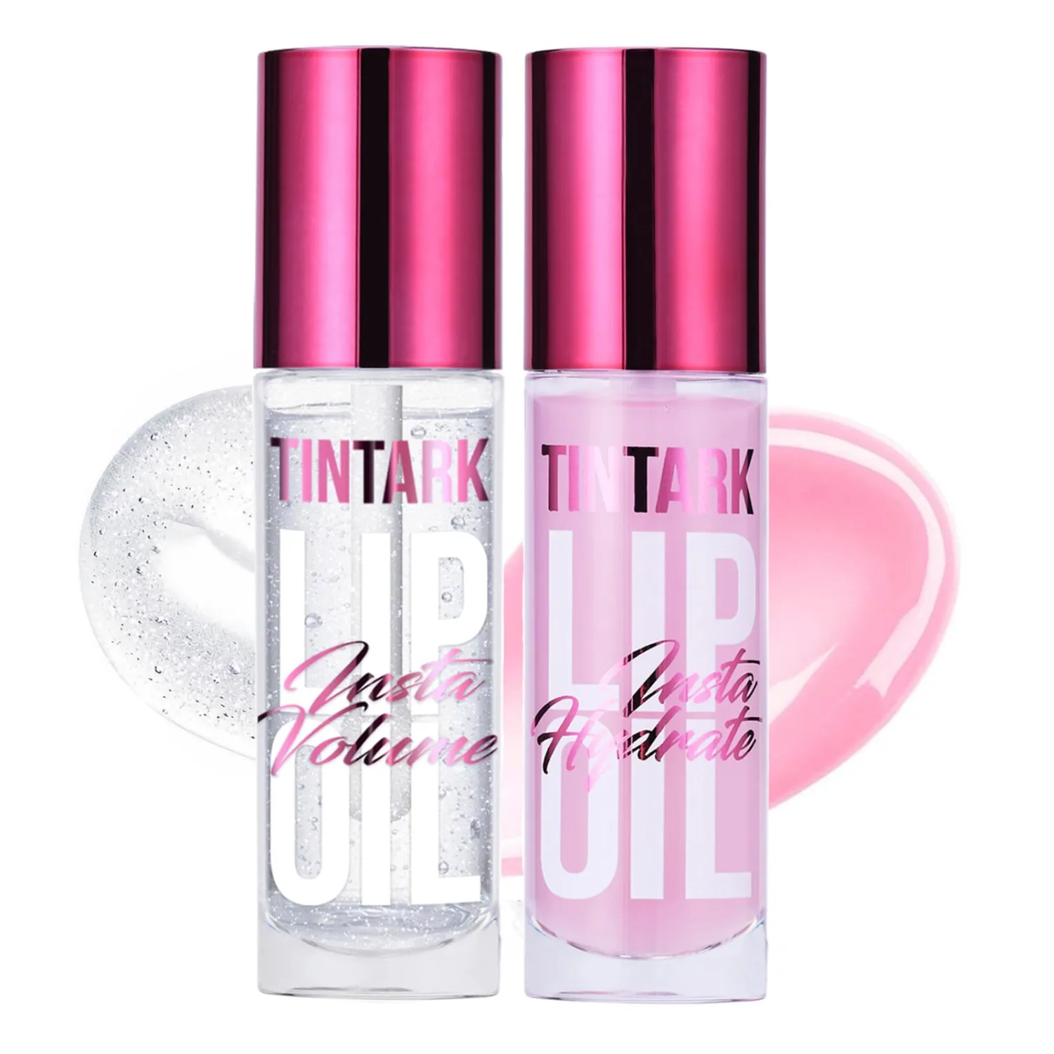 Lip Plumper Gloss 2 PCS, Natural Lips Plump Plumping Lip Oil, Lip Treatment for Dry Cracked Lips Reduces Lip Lines, Piña Colada Lips Plumpers, Mint &Cucumber Lips Moisturizer