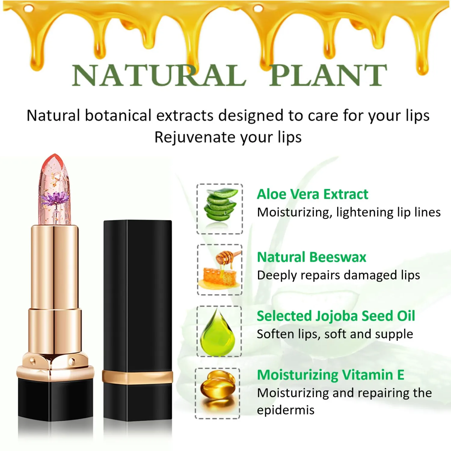 2PCS Crystal Color Changing Lipstick,Nutritious Moisturizing Lip Balm,Magic Temperature Color Change Lip Gloss Lip Stick