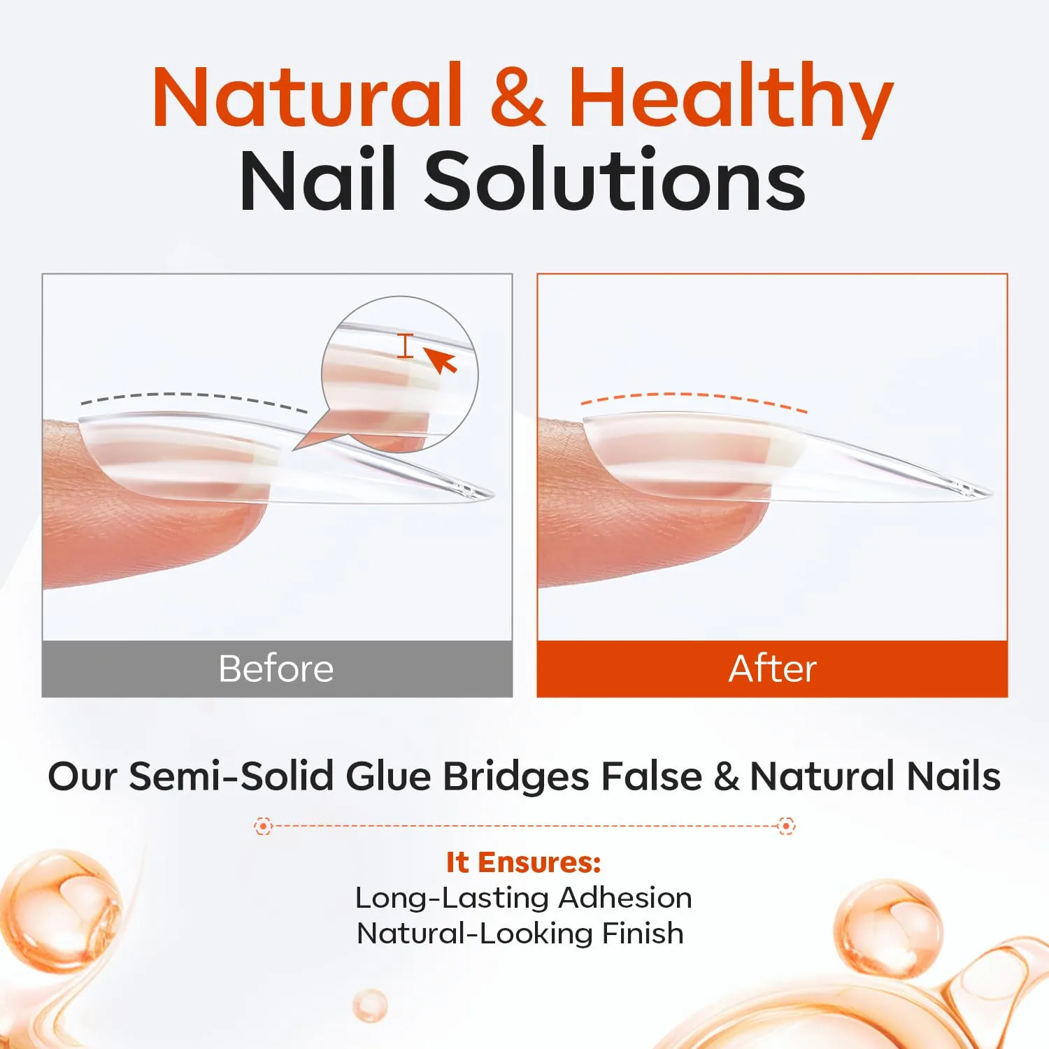 Modelones Semi Solid Nail Glue for Press Ons, No UV Light Needed Quick Drying, 15g Gel Nail Glue for Press On Nails Fake Nails Tips, Long Lasting DIY Home Salon