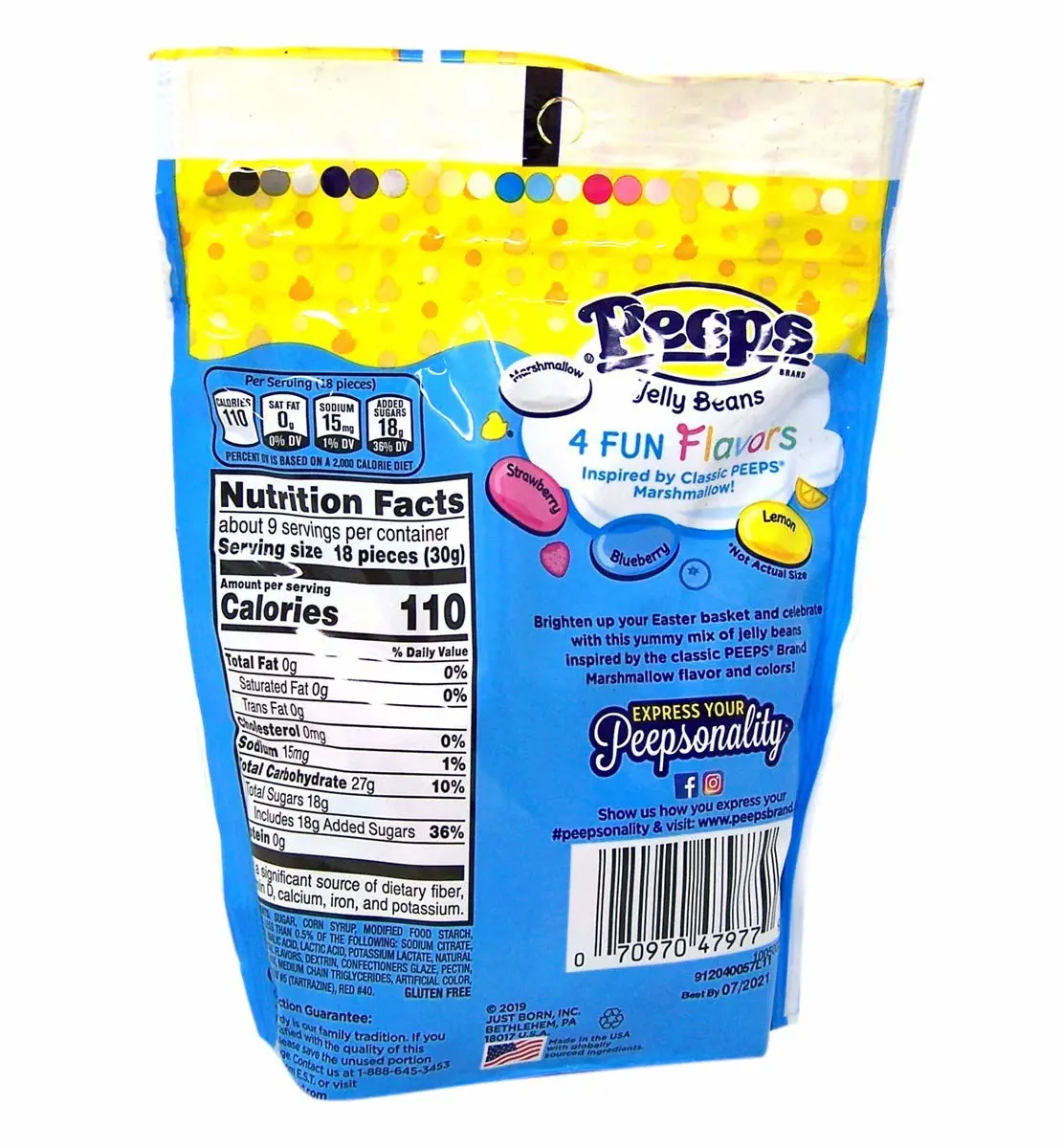 Peeps Marshmallow and Fruit Flavored Easter Jelly Beans, 10 Ounce