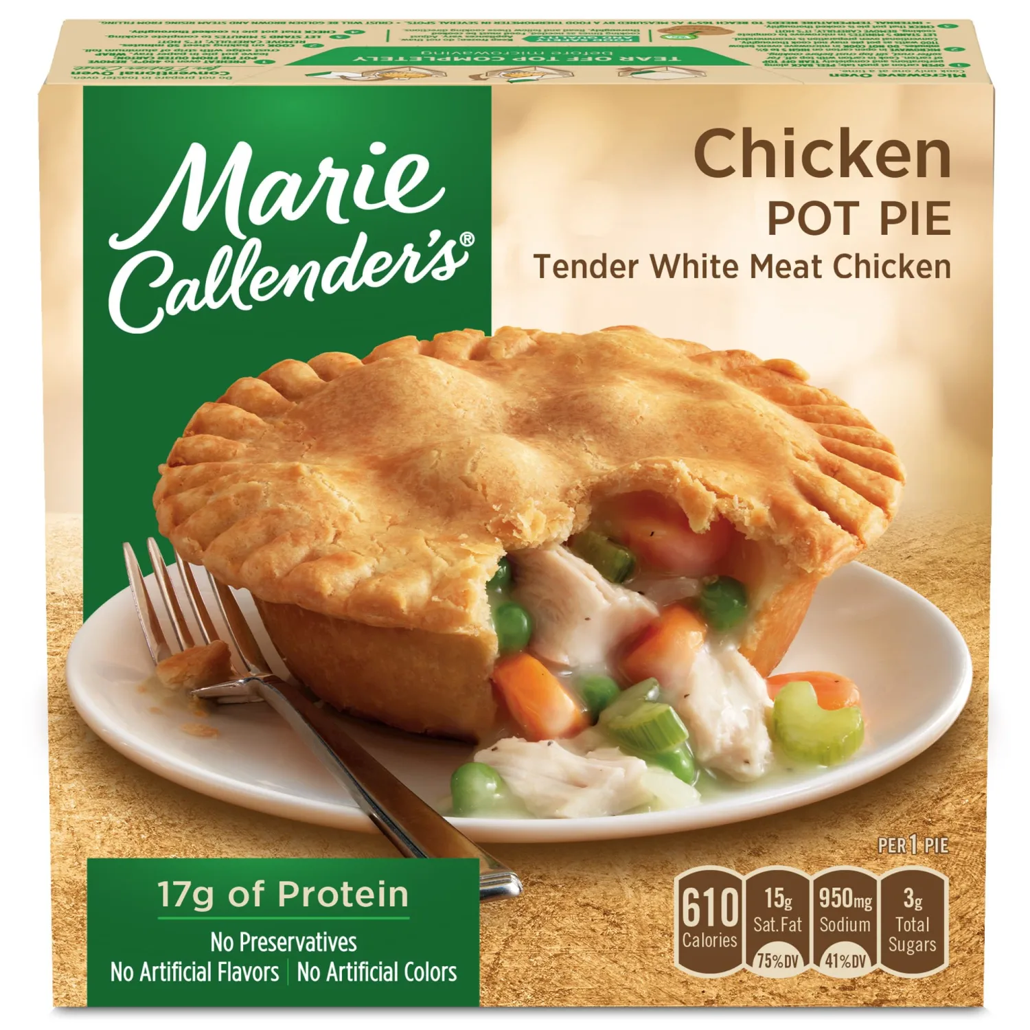 Marie Callender's Chicken Pot Pie, Frozen Meal, 10 oz