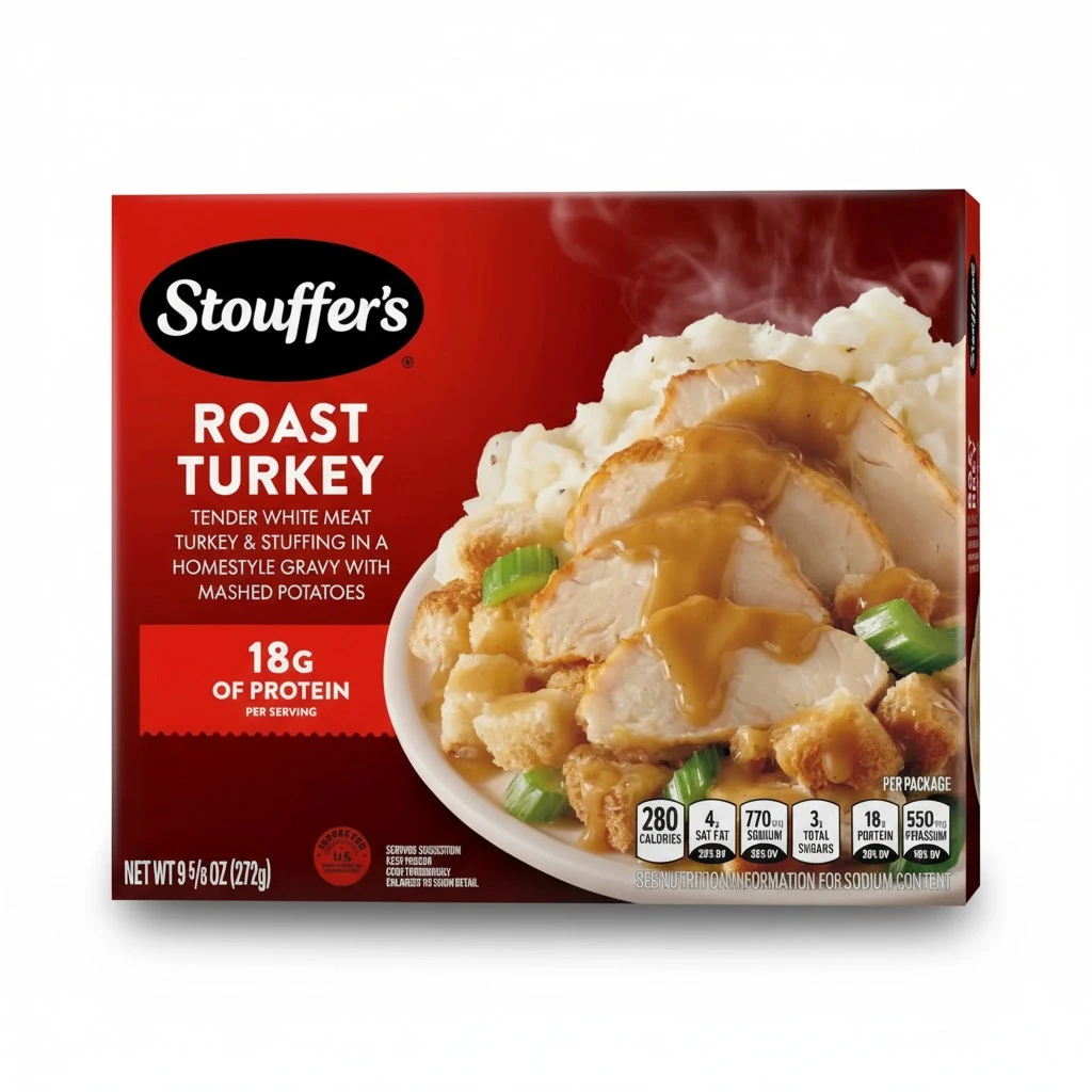 Stouffer’s Roast Turkey, Single Serve, Frozen Turkey Dinner, Oven or Microwave Dinners, Single Frozen Meals