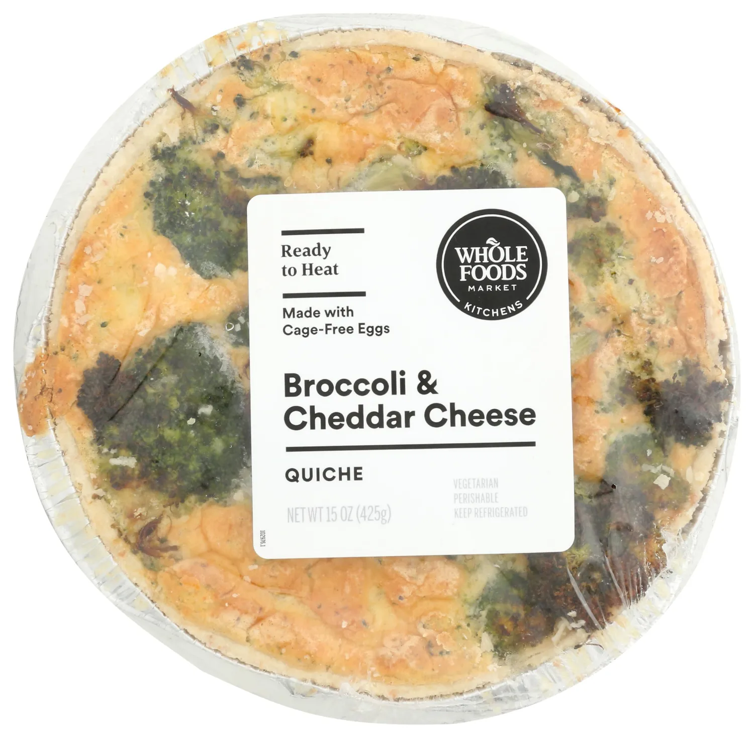 Whole Foods Market, Quiche Broccoli & Cheddar, 15 Ounce