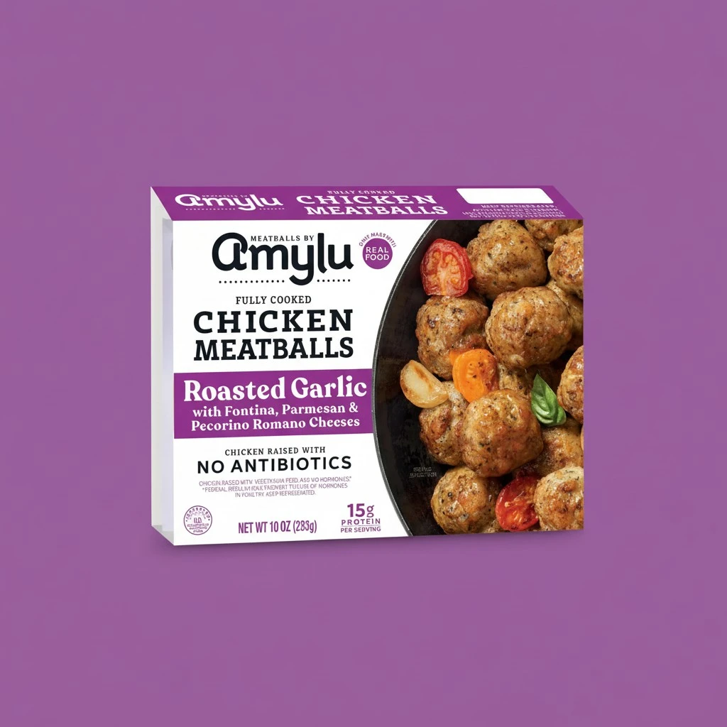 Amylu Roasted Garlic Chicken Meatballs, 10 OZ