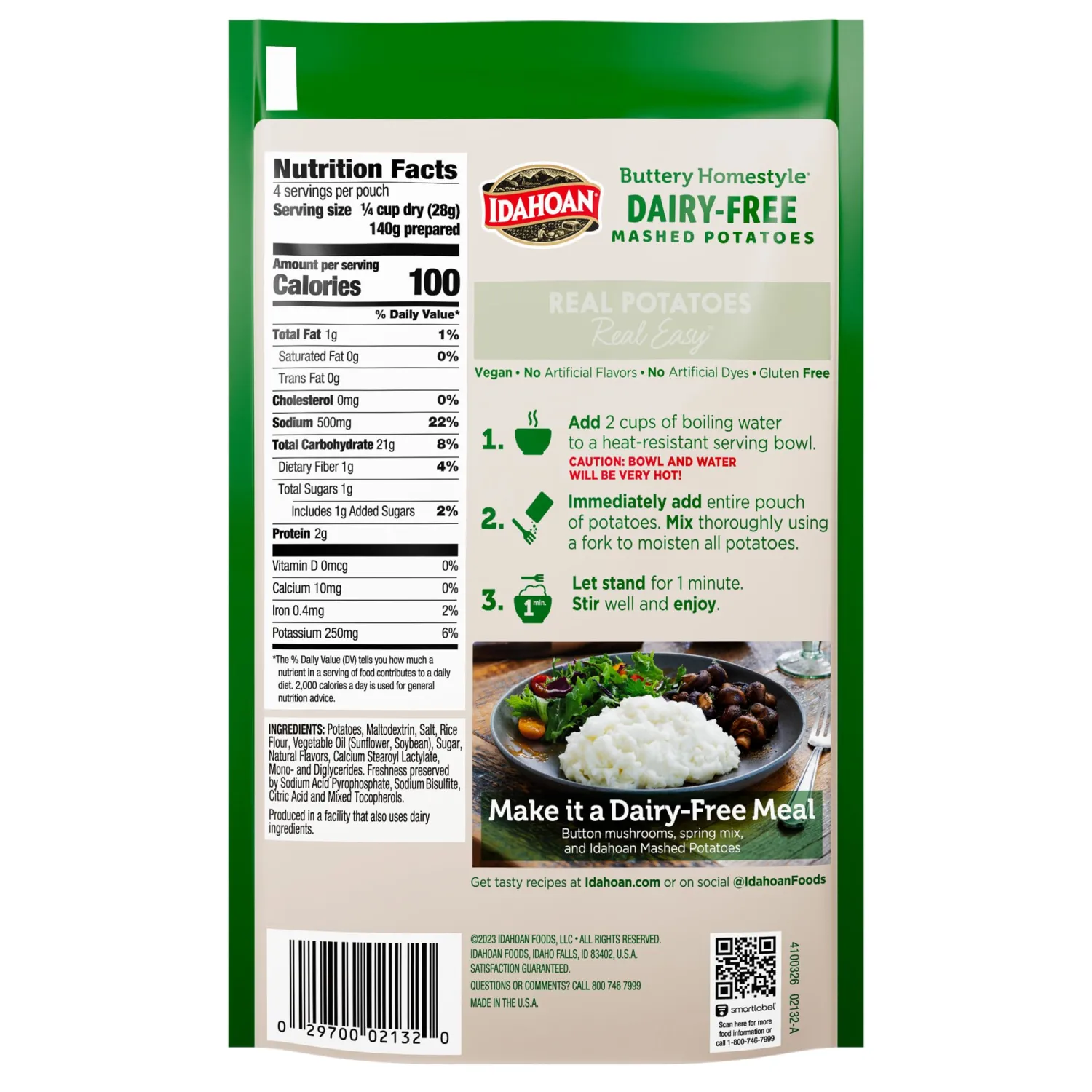 Idahoan Dairy-Free Mashed Potatoes, 4 oz (pack of 12)