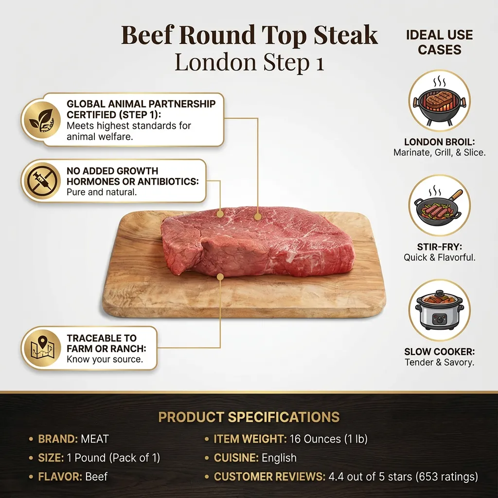 Beef Round Top Steak London Step 1