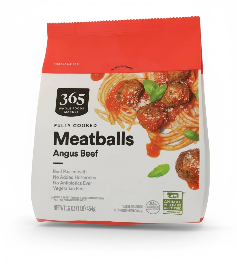 365 by Whole Foods Market, Beef Meatballs, Angus Frozen, 16 Ounce