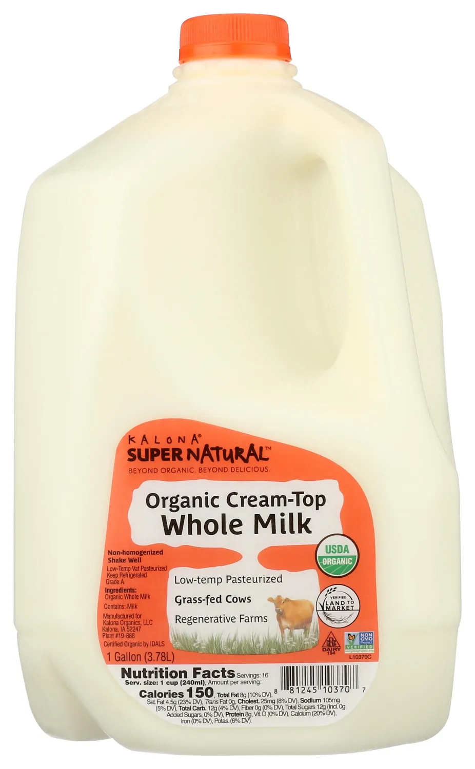 KALONA SUPERNATURAL Organic Whole Milk, 128 FZ