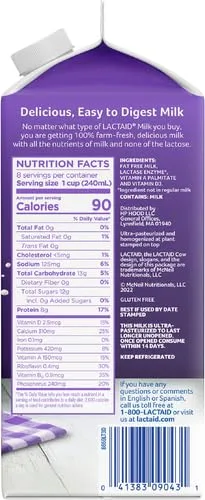 Lactaid Fat Free Milk, 64 fl oz
