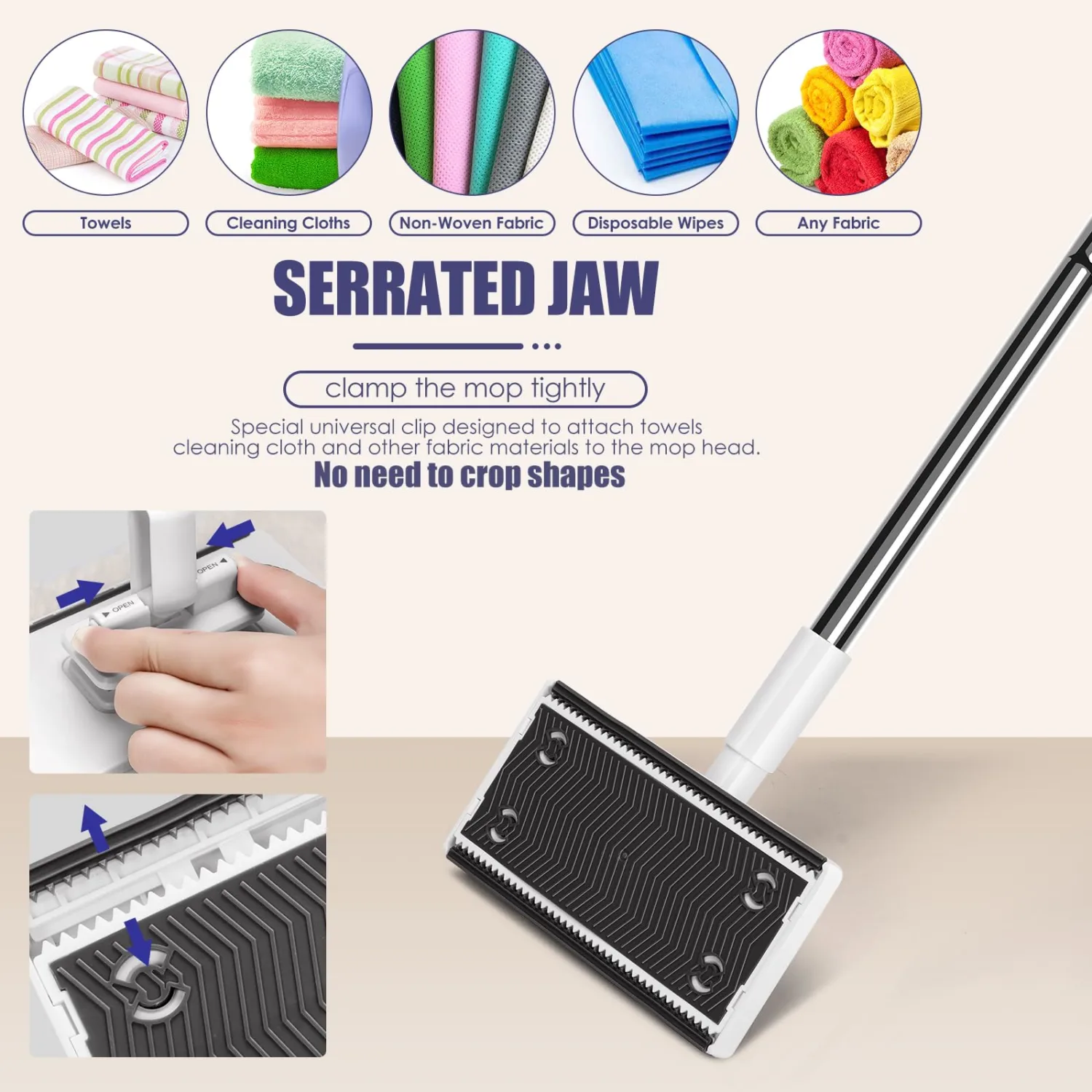 Mini Sweeper Cleaning Mop with Short Handle,360° Small Flat Dust Mop,Dry and Wet Cleaning Mop for Kitchen Bathroom House Wall Window