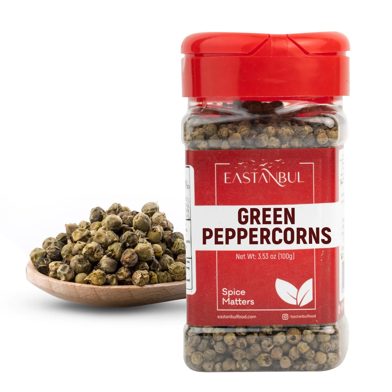 Eastanbul Green Peppercorns, 3.5oz, Whole Green Peppercorns for Grinder Refill, Whole Pepper for Cooking and Seasoning, Perfect for Grinder Refill, Vegan, Gluten Free, Non GMO, No MSG