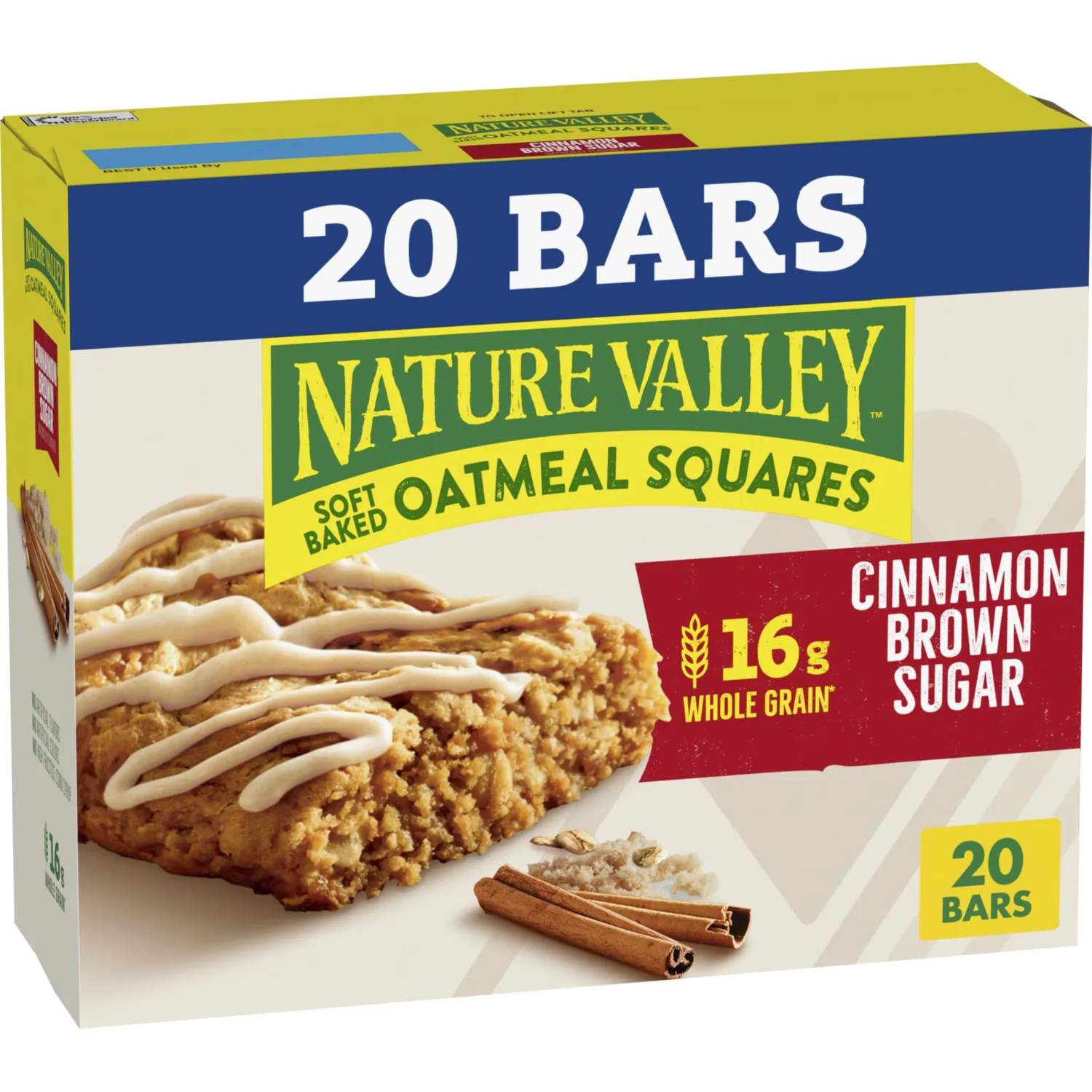 Nature Valley Soft-Baked Oatmeal Squares, Cinnamon Brown Sugar, 20 Count, 24.8 OZ