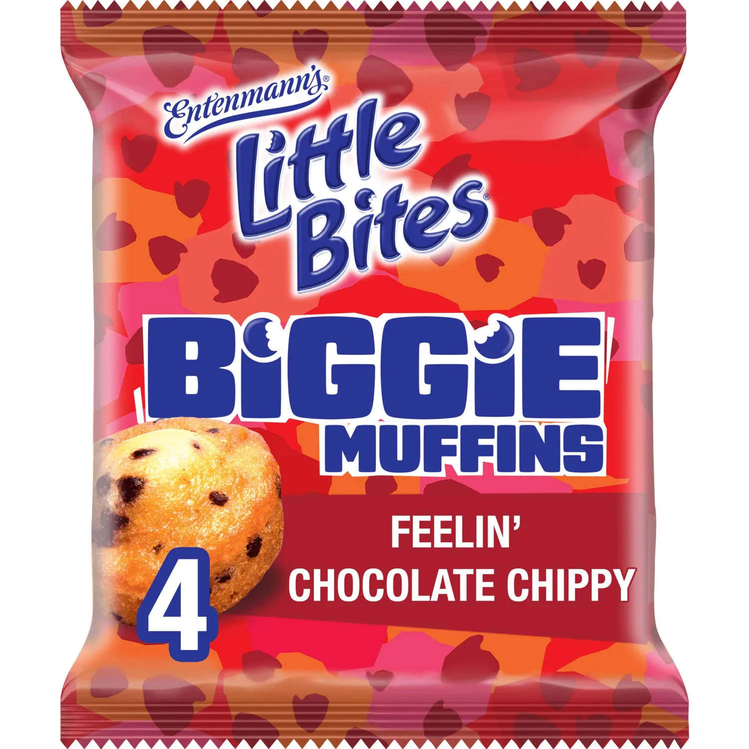 (Individual) Little Bites Feelin' Chocolate Chippy Biggie Muffins, 4 count, (1.19 oz each), Chocolate Chip Muffins, Naturally Flavored, 4.75 oz Pouch