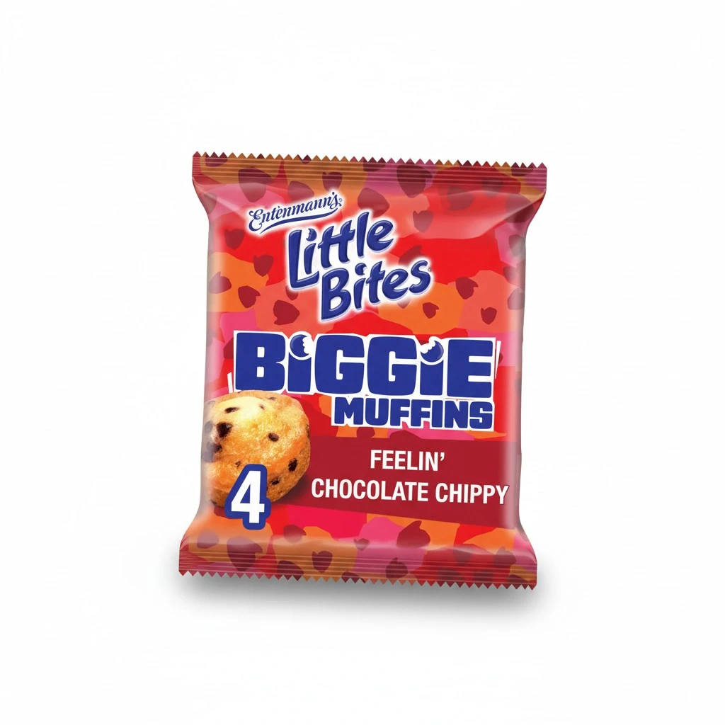 (Individual) Little Bites Feelin' Chocolate Chippy Biggie Muffins, 4 count, (1.19 oz each), Chocolate Chip Muffins, Naturally Flavored, 4.75 oz Pouch