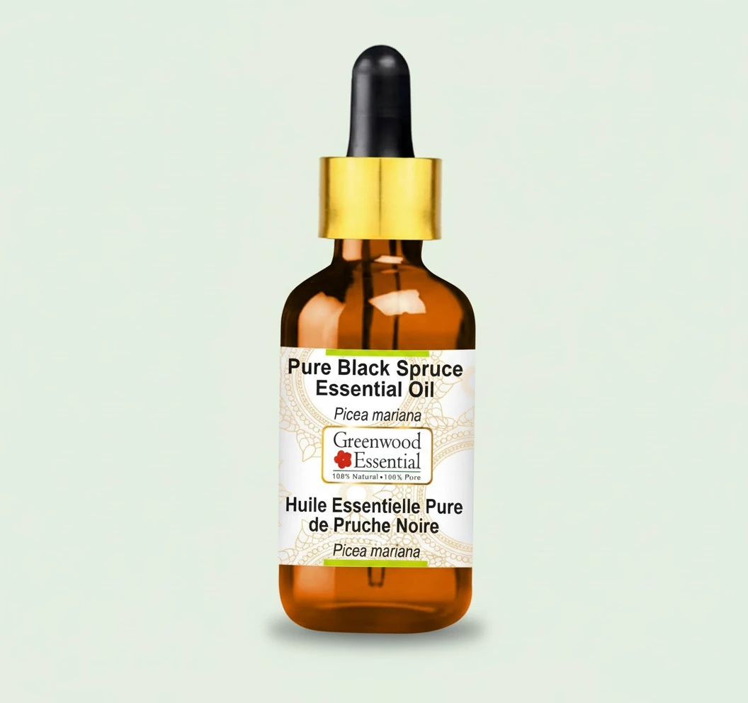 Pure Black Spruce Essential Oil (Picea Mariana) with Glass Dropper Steam Distilled 5ml (0.16 oz)