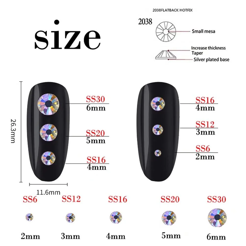 1000 Pieces SS20 5mm Flatback Rhinestones Clear Glass Round Gems Crystals for Nail Art DIY Crafts Clothes Shoes Bags （White）