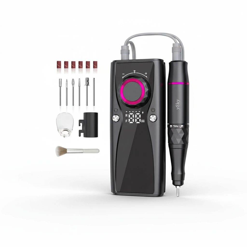 Electric Nail Files, 45000 RPM Professional Nail Drill for Acrylic Nails Gel, Adjustable Speed E File for Nails, Cordless Rechargeable Nail Drill Kit for Manicure Salon Home