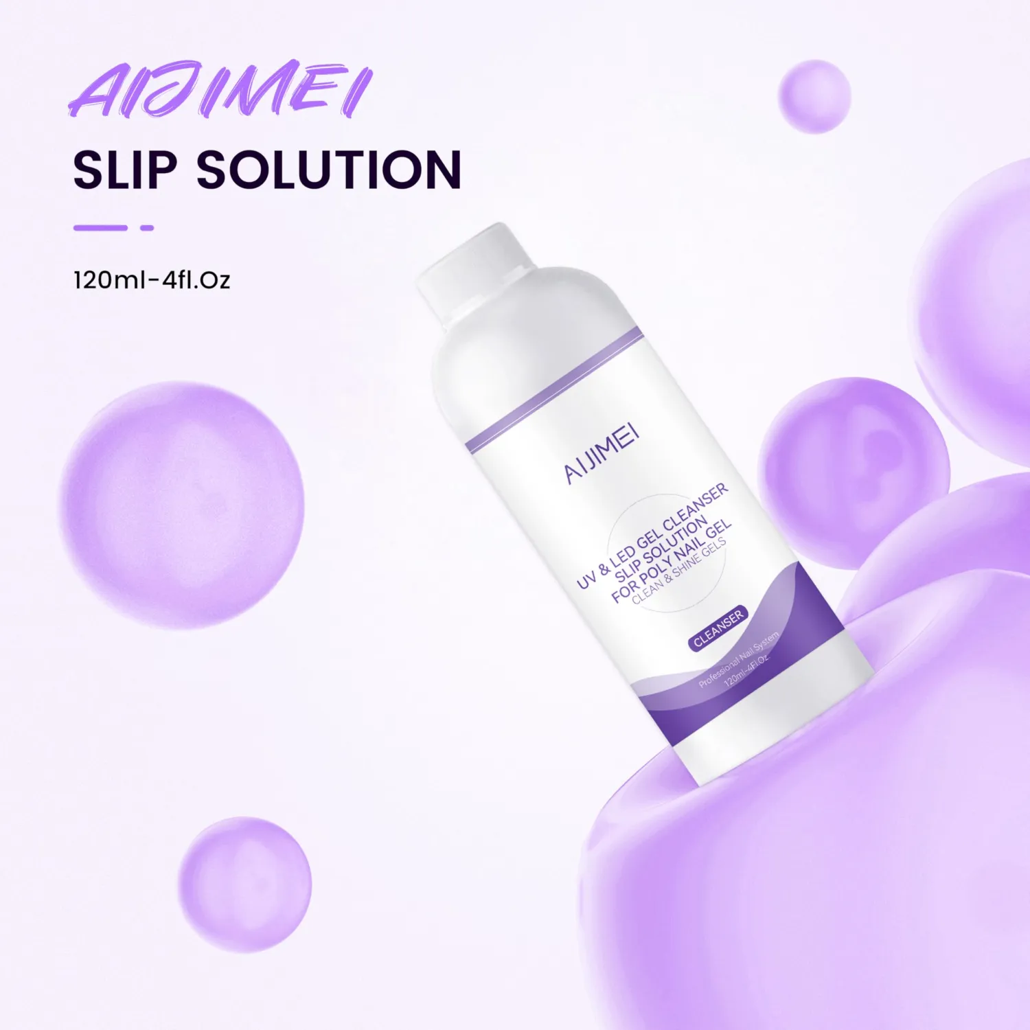 AIJIMEI Gel Nail Slip Solution Poly Gel Slip Solution Set 4FL.OZ Slip Solution for Builder Nails Gel Nail Solutions with Nail Art Tool, Gel Cleanser for Poly Nail Gel Nails Hard Gel