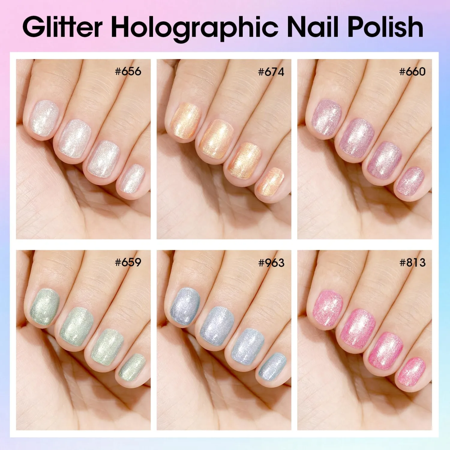 GELLEN Shimmer Pastel Nail Polish, Buildable Sheer Natural Regular Nail Polish Quick Dry Translucent 6 Colors Set for Acrylic Natural Nails Home Salon, Non Gel, Chip Resistant, Hema Free, Non-toxic