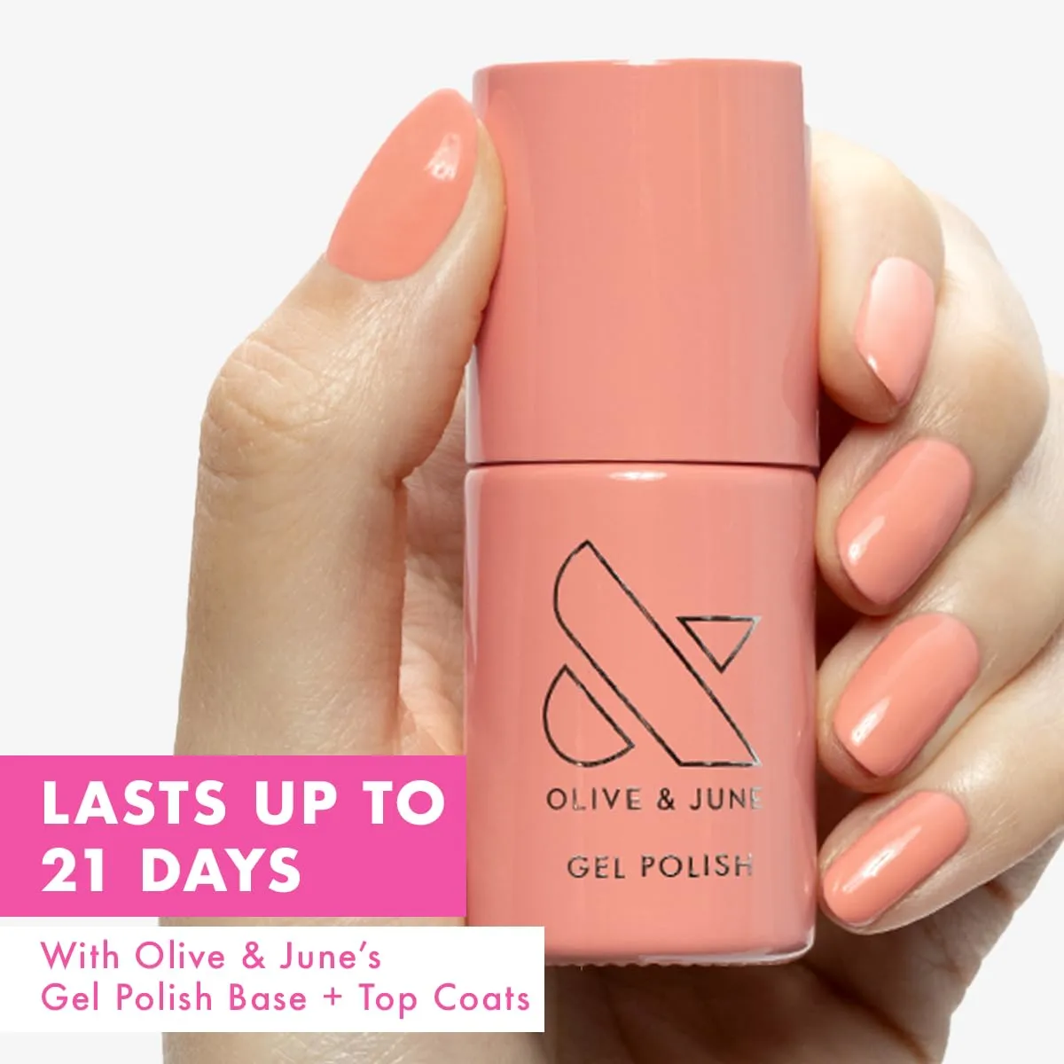 Olive & June Gel Polish | Longest-Lasting Formula | Up to 21 Days of Wear | No Damage Removal | Salon-Quality Manicure, Pedicure at Home | Vegan, HEMA-Free, Cruelty-Free | CS | Coral