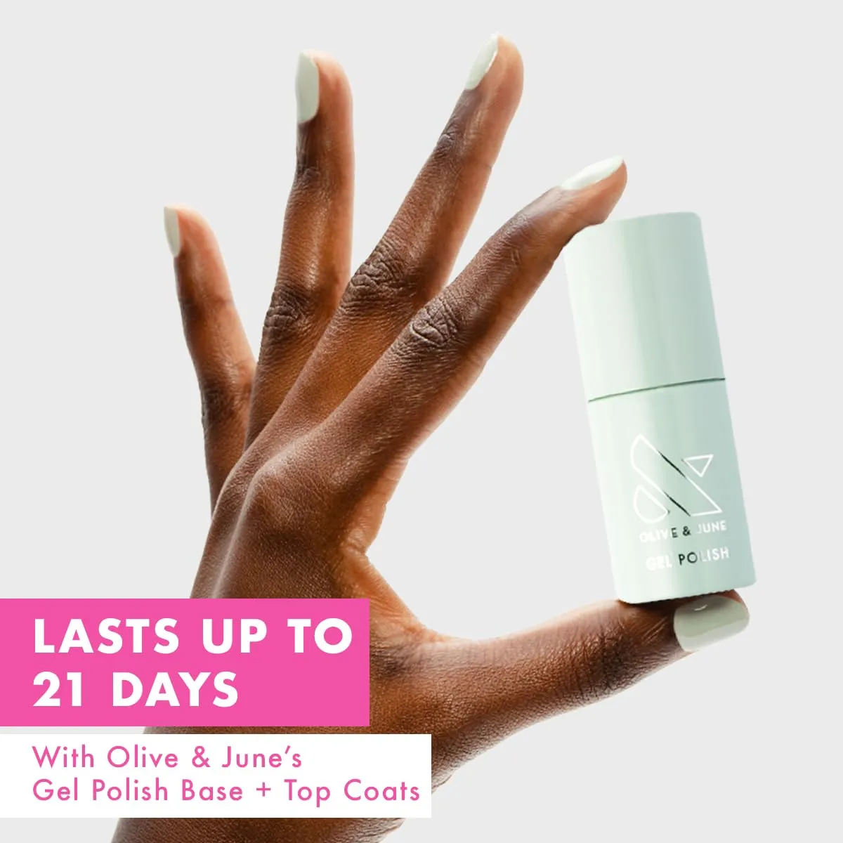 Olive & June Gel Polish | Longest-Lasting Formula | Up to 21 Days of Wear |No Damage Removal | Salon-Quality Manicure, Pedicure at Home | Vegan, HEMA-Free, Cruelty-Free | KMC | Pastel Sage