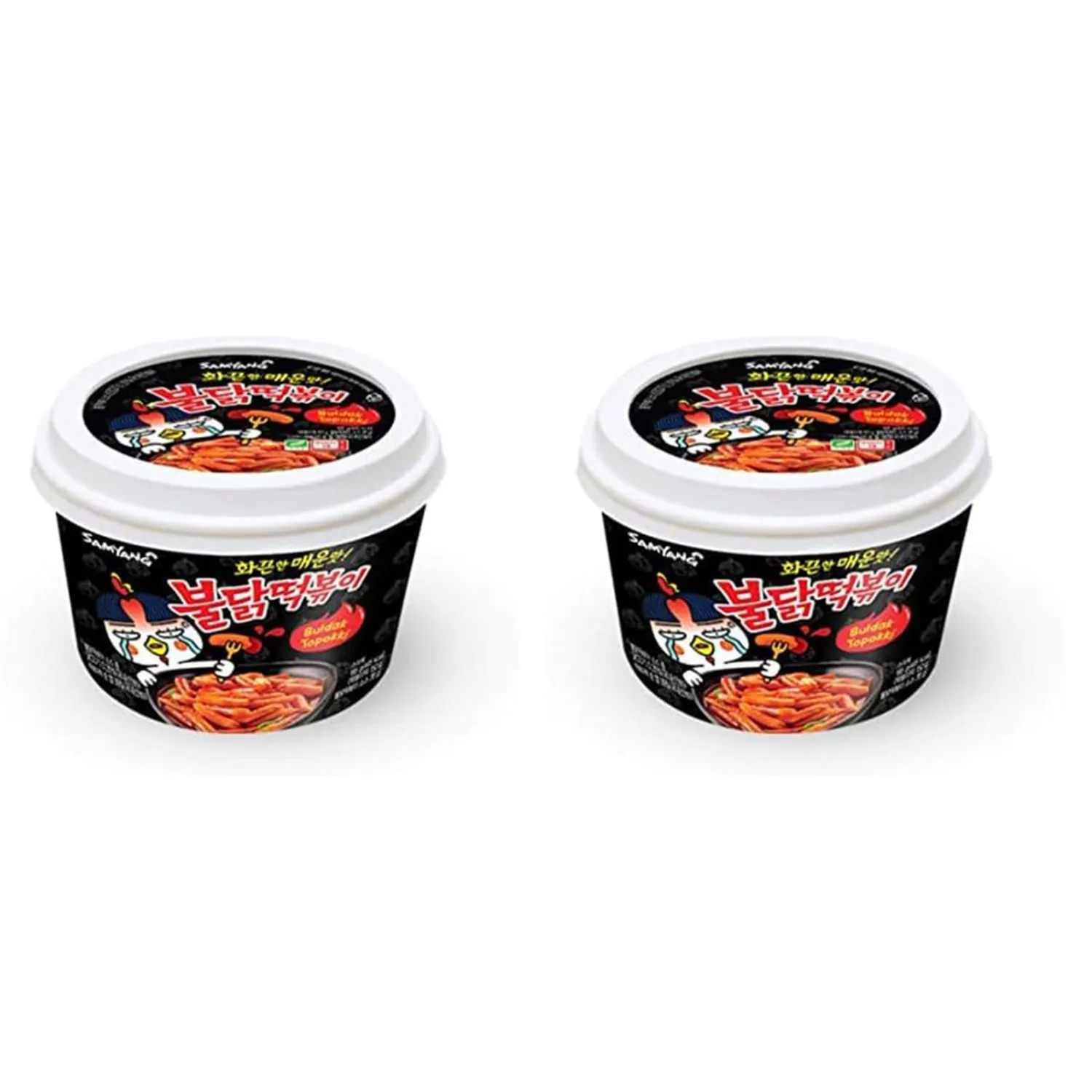 Samyang Hot Chicken Tteokbokki Buldak Rice Bowl Noodles 185g (Pack of 2)