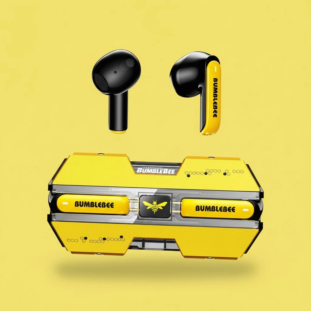 Transformers TF-T01 True Wireless Earbuds Wireless Bluetooth 5.4 Ear Buds Deep Bass Sound Earbud with Smart Noise Cancelling Mic IPX5 Waterproof in Ear Earphones for Android iOS Yellow Bumblebee
