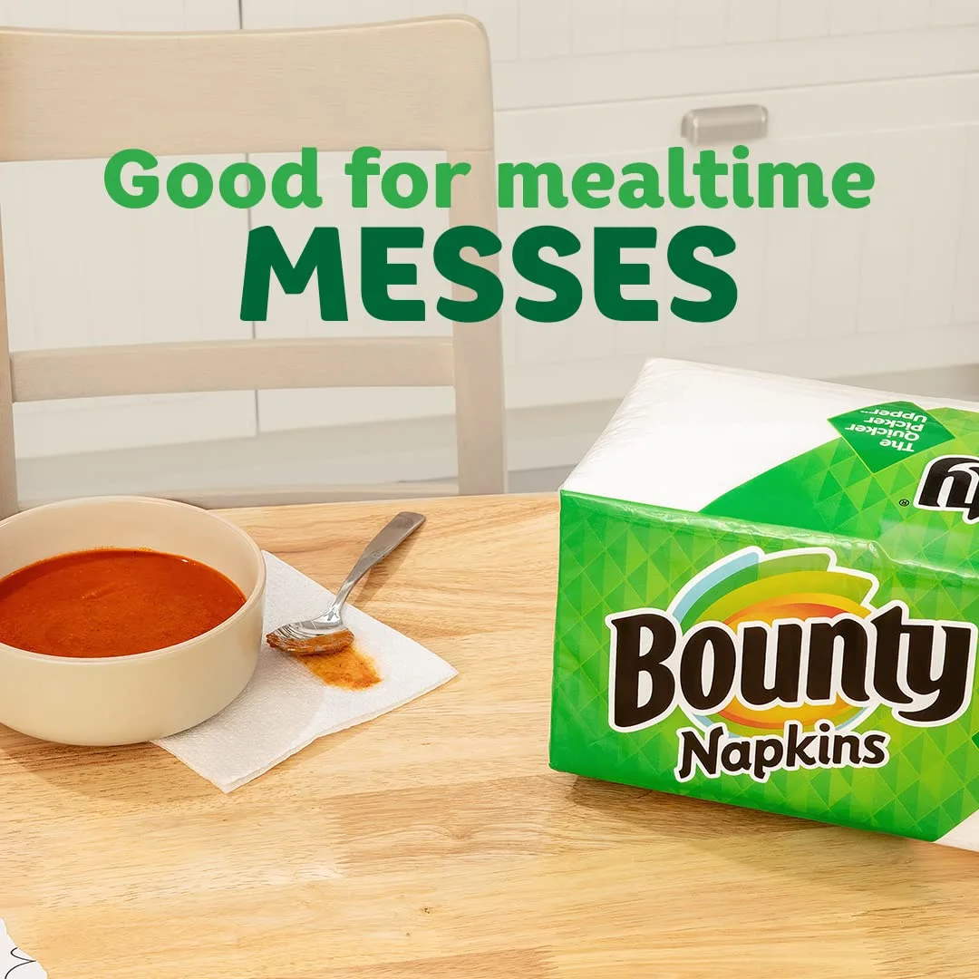 Bounty Paper Napkins, White, 200 Count (Pack of 3)