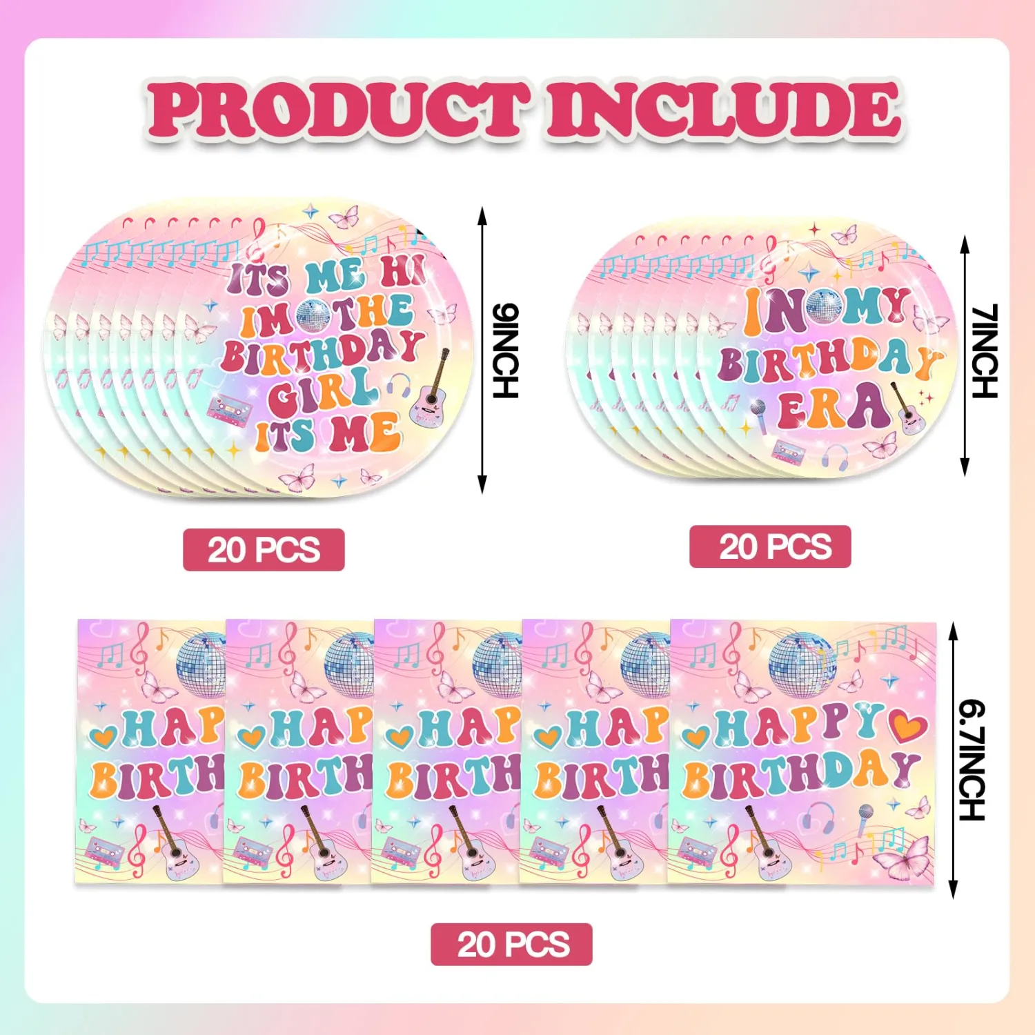 Its Me Hi Im The Birthday Girl Its Me Tableware Set In My Birthday Era Party Supplies Paper Plates and Napkins for Girls Birthday Decorations