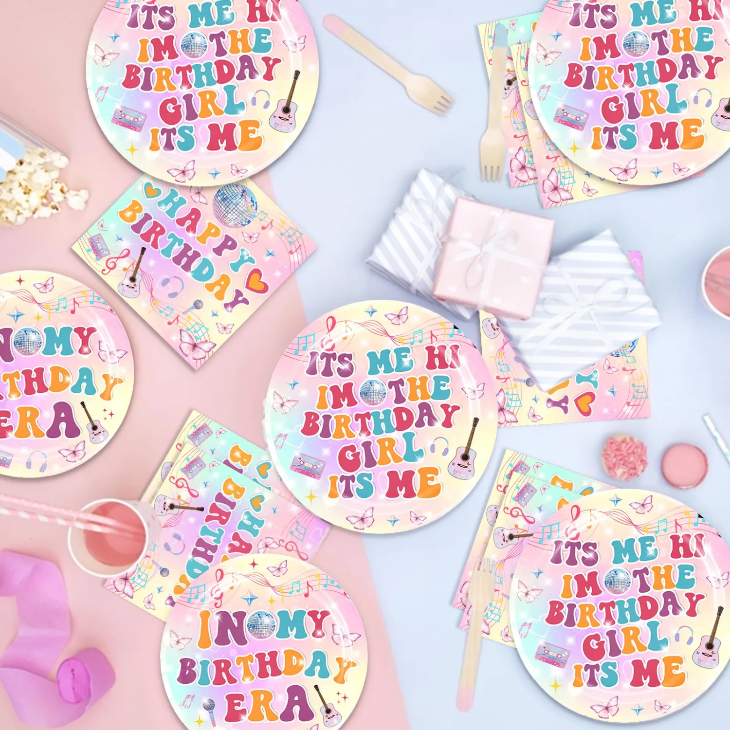 Its Me Hi Im The Birthday Girl Its Me Tableware Set In My Birthday Era Party Supplies Paper Plates and Napkins for Girls Birthday Decorations