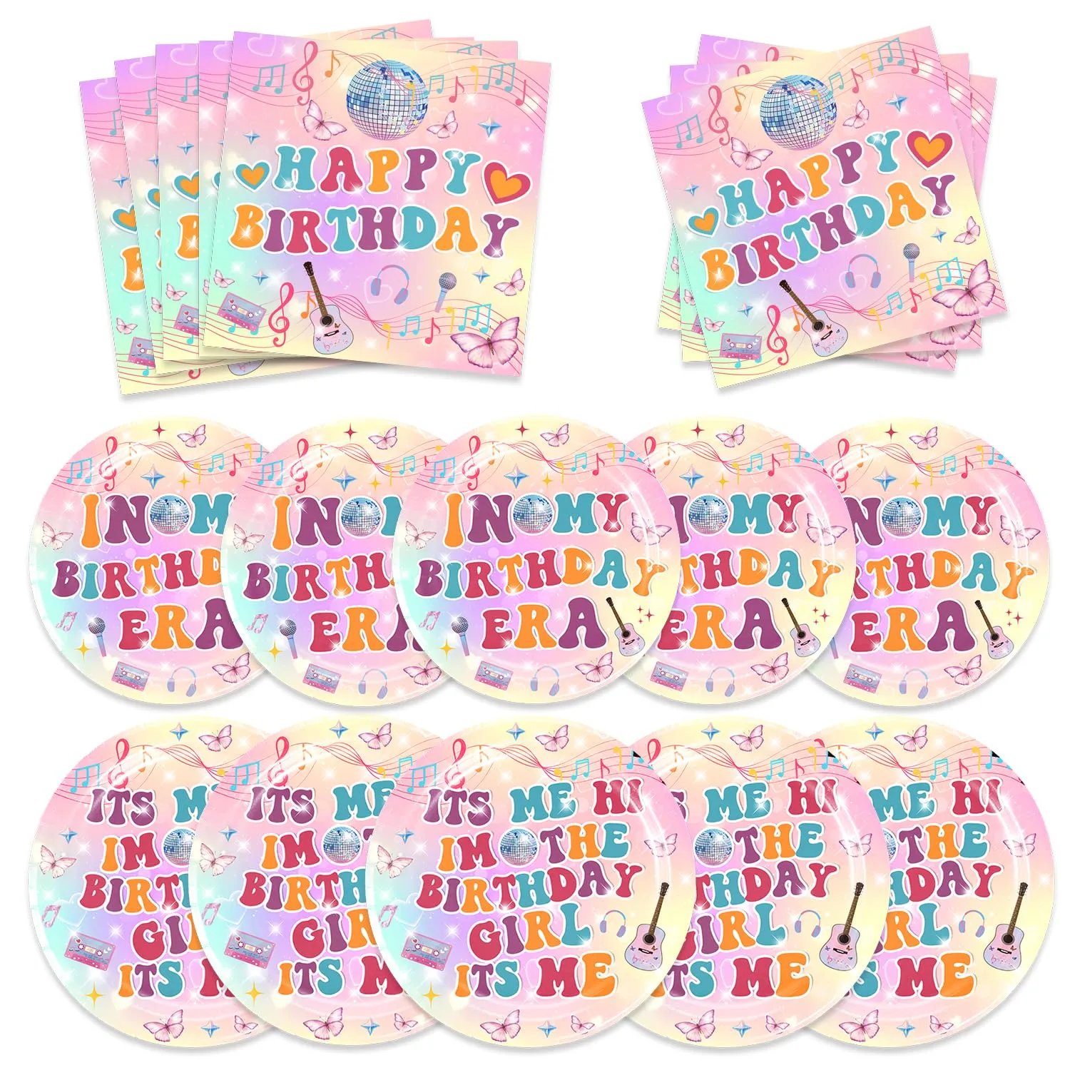 Its Me Hi Im The Birthday Girl Its Me Tableware Set In My Birthday Era Party Supplies Paper Plates and Napkins for Girls Birthday Decorations