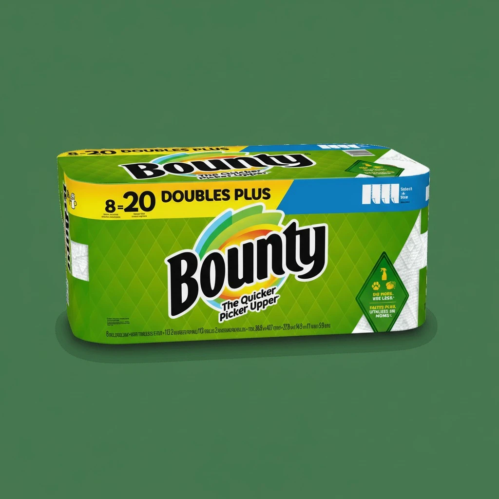 Bounty Select-A-Size Paper Towels, 8 Double Plus Rolls White, 113 Sheets Per Roll