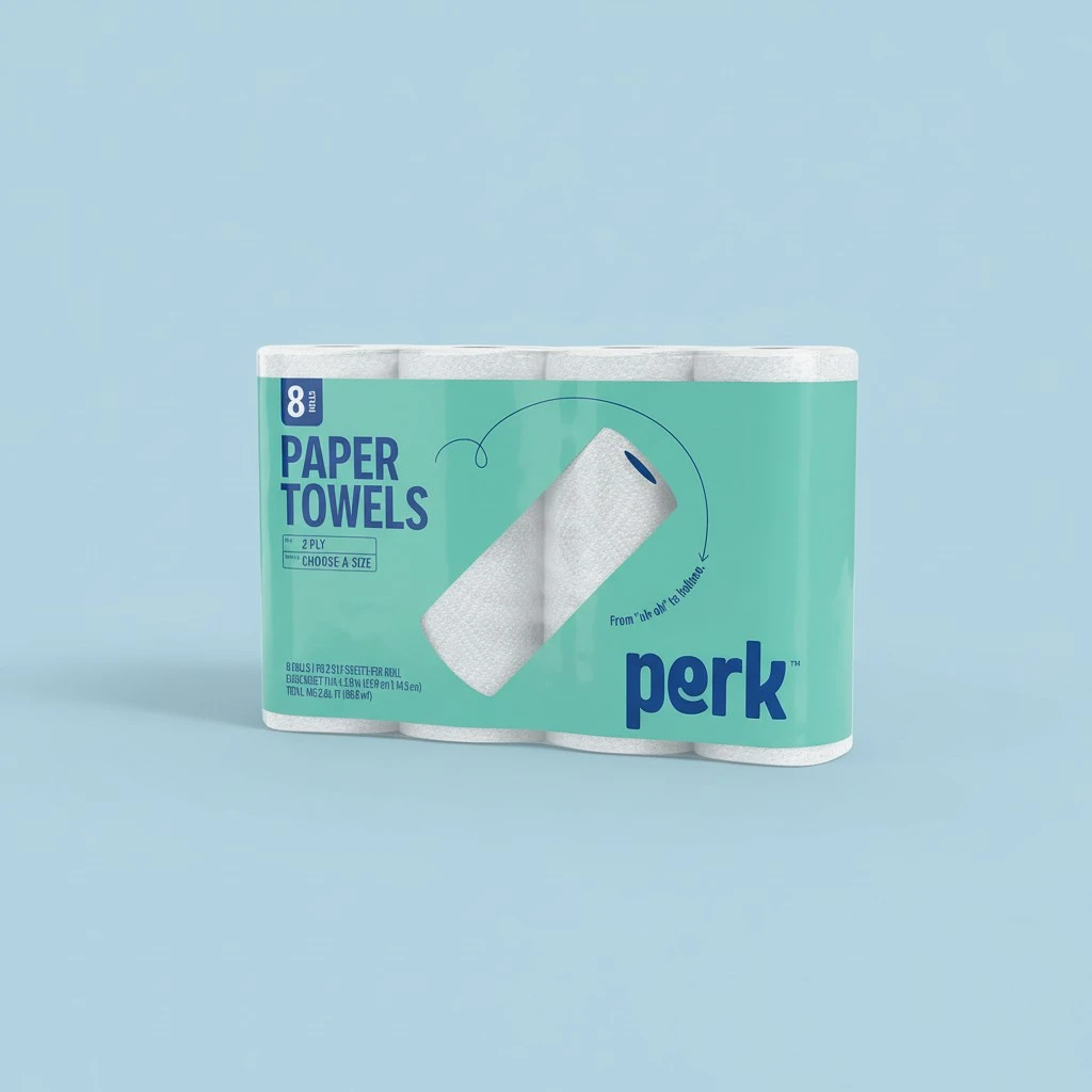 Staples Perk Paper Towels 8 Pack 11x5.9 2-Ply Absorbent White 928 Count