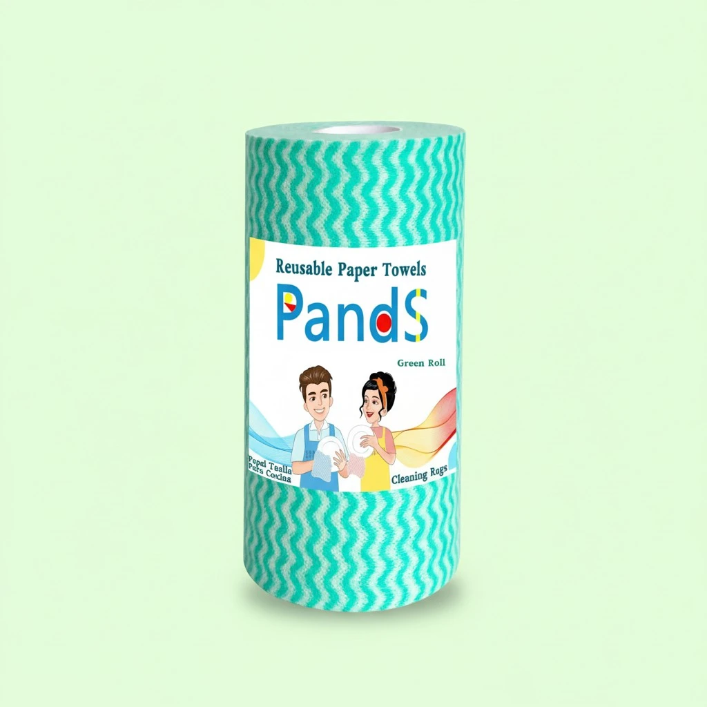 Reusable Paper Towels Washable, 60 Ct/Roll - 7.8×11.9 in/Sheet, Reusable Cloths for Kitchen, Green