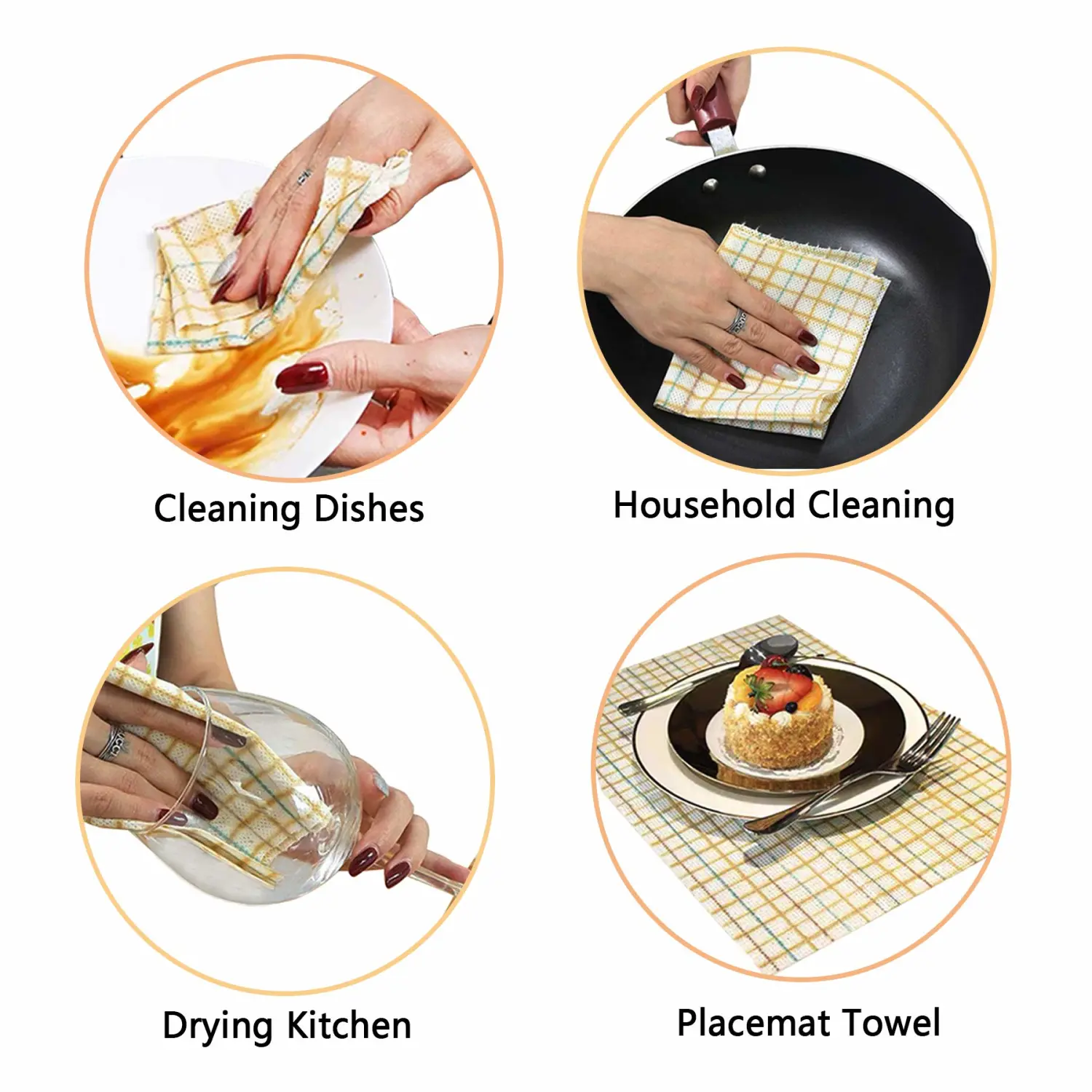 Reusable Paper Towels, 80Ct Handi Wipes Heavy Duty Cleaning Cloths, Paperless/Strong Absorbent/Quick Dry Swedish Dishcloths for Kitchen