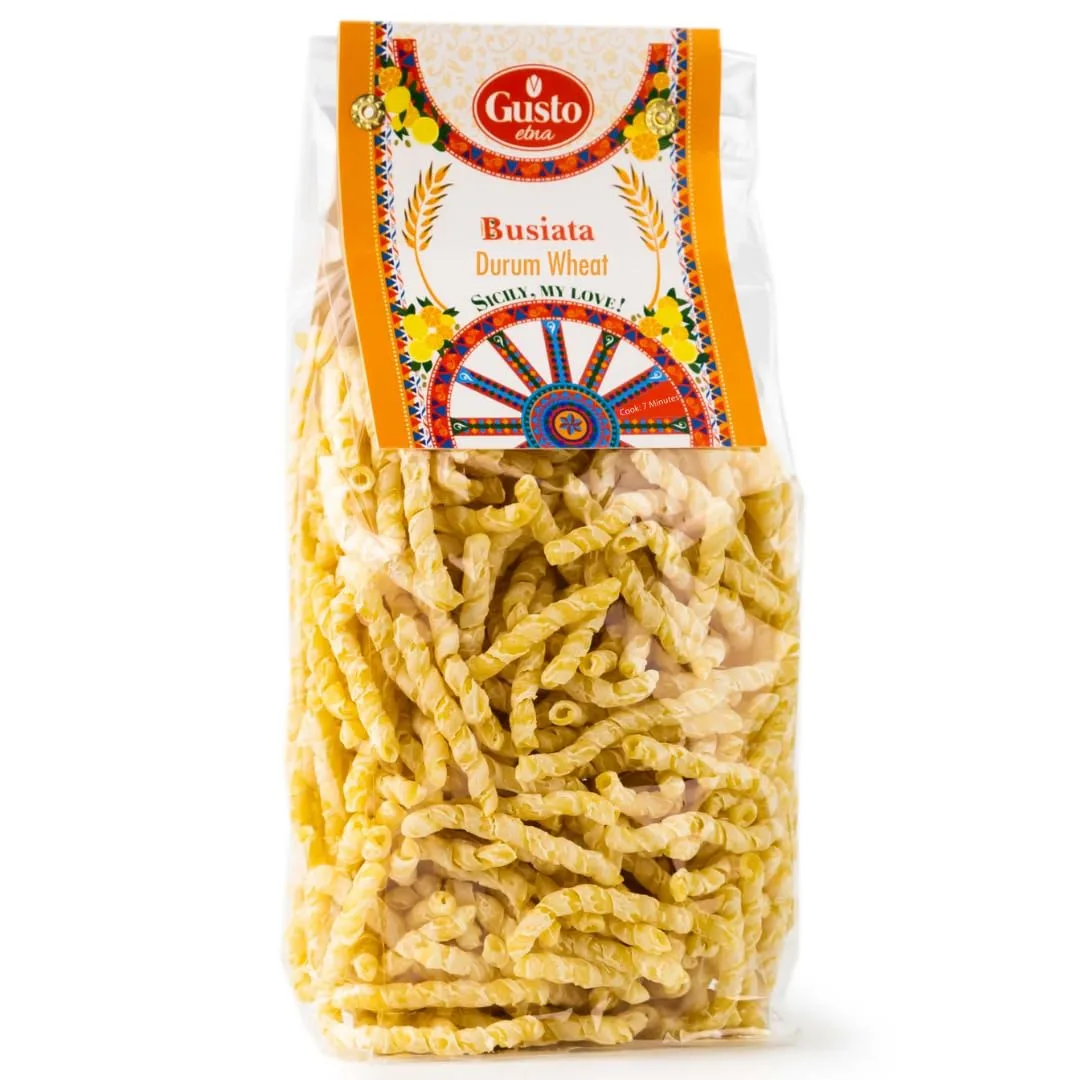 Busiata Pasta, Spiral Pasta (500 gr), Artisan Italian Pasta, Busiate Pasta, Product of Italy, Non GMO, by Gusto ETNA