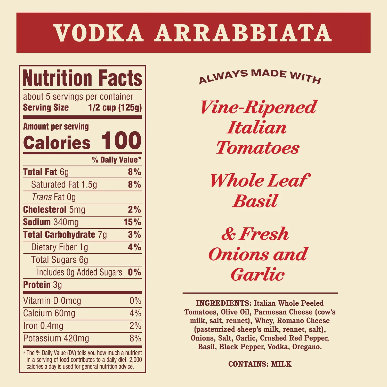 Rao's Homemade Vodka Arrabbiata Sauce, 24 oz, Spicy, All Purpose, Keto Friendly Pasta Sauce, Premium Quality Tomatoes from Italy and Crushed Red Pepper
