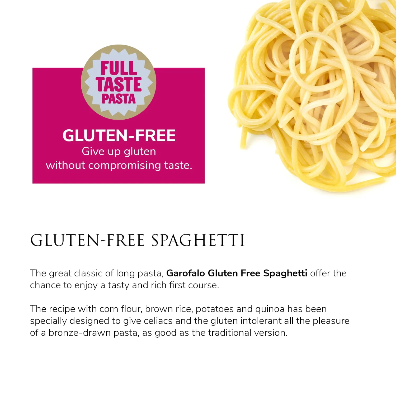 Garofalo - Premium Gluten-Free Spaghetti Pasta, Italian Made, Corn, Rice, Potato & Quinoa Blend, Bronze-Drawn, Al Dente (2 pack)