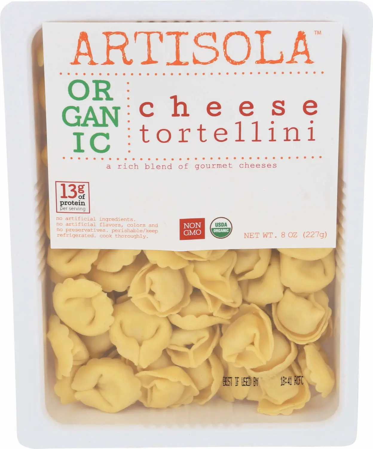 Artisola Pasta, Organic Cheese Tortellini, 8 oz