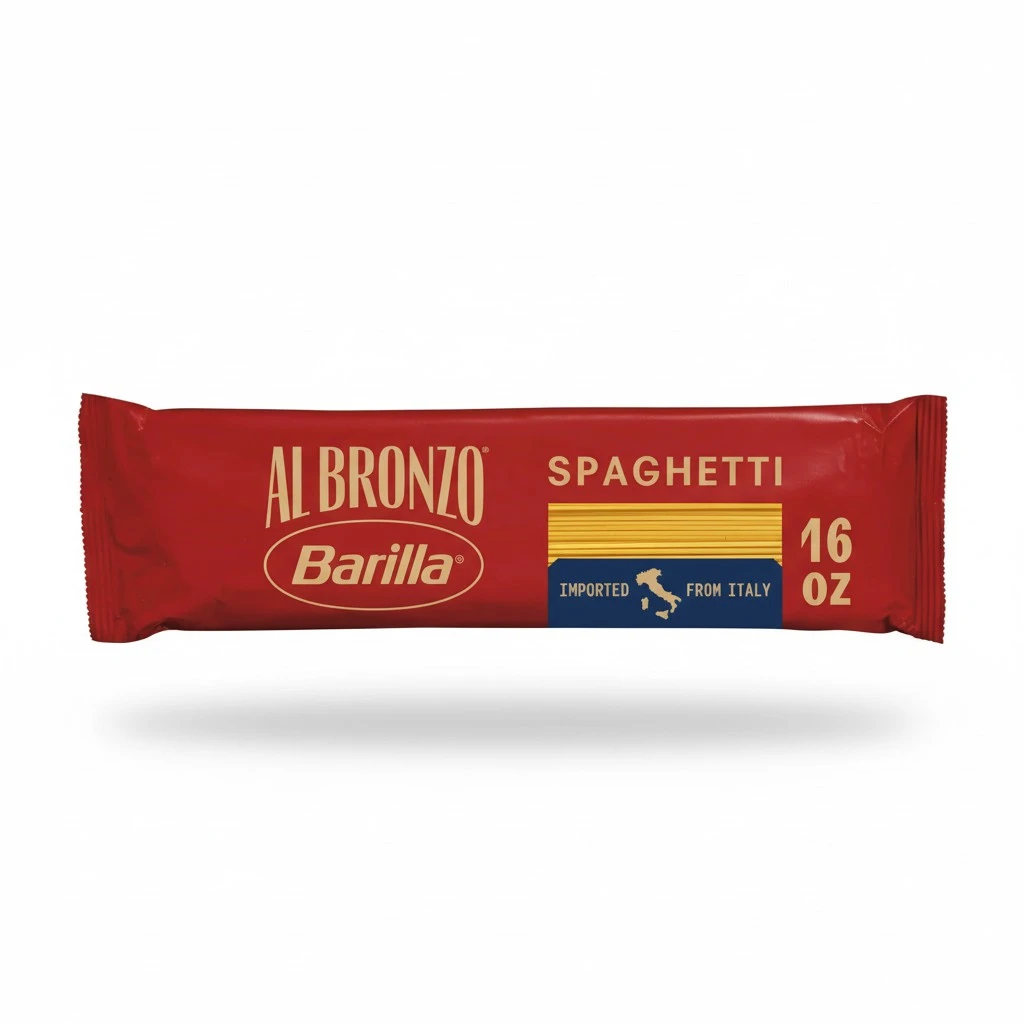 Barilla Al Bronzo Spaghetti Pasta (1 lb), Bronze Cut Pasta Created from High Quality Durum Wheat, Imported from Italy, Non-GMO, Kosher