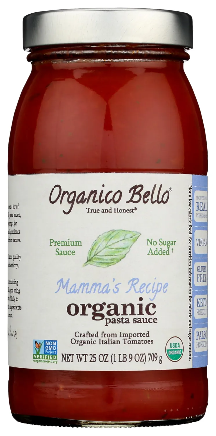 ORGANICO BELLO Organic Mama's Recipe Pasta Sauce, 25 OZ