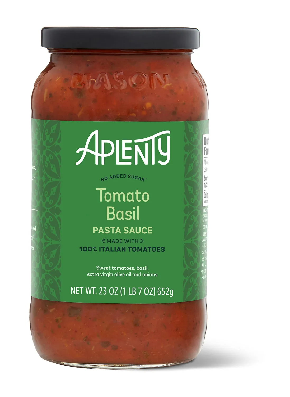 Amazon Brand - Aplenty, Tomato Basil Pasta Sauce, 23 oz